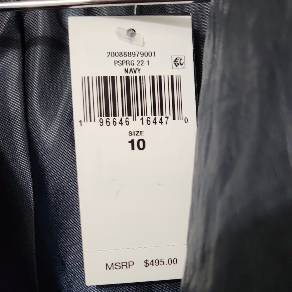 LAUREN Ralph Lauren Tumbled Leather Moto Jacket, Dark Navy - Picture 7 of 11